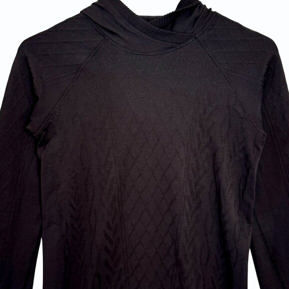 Lululemon Rest Less Hoodie Womens Size 6 Seamless Athleisure Black Diamond Layer - Picture 3 of 9